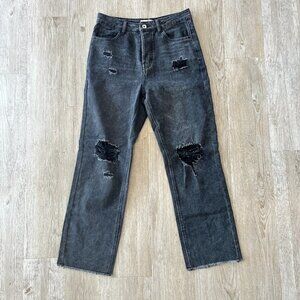 Womens Chelsea & Violet Black Distressed Jeans - 27